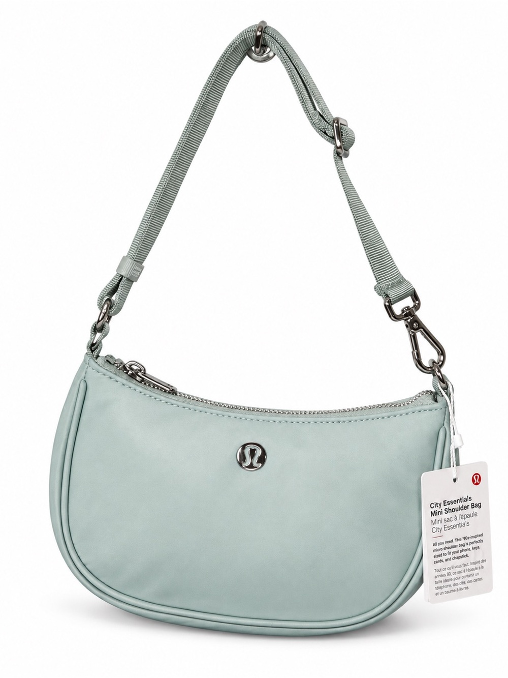 Lululemon City Essentials Mini Shoulder Bag a soft light sage/seafoam green.
